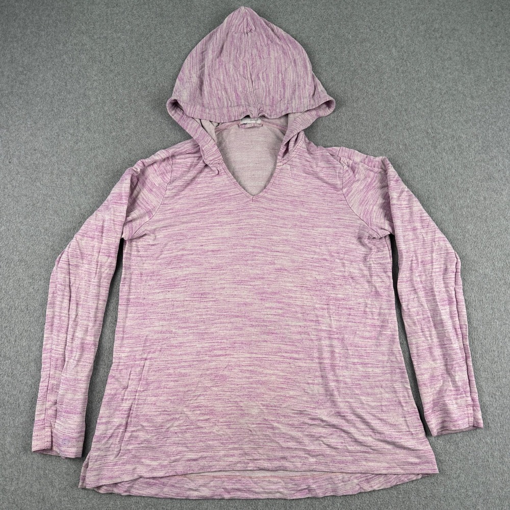 Pure Jill Hoodie Womens‎ Large Purple Space Dye V-Neck Pullover Long Sleeve Top